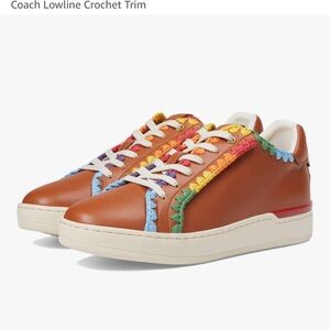 Coach Crochet Trim Brown Sneakers